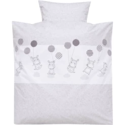 Alvi Beddengoed 80 X 80 Cm, Nijlpaard Zilver