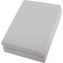 Alvi ® Hoeslaken Dubbelpak Zilver/zilver 70 X 140 Cm