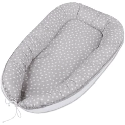 Babybay® Babymat Perelgrijze Punten Wit