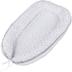 Babybay® Babymat Perelgrijze Sterren Wit
