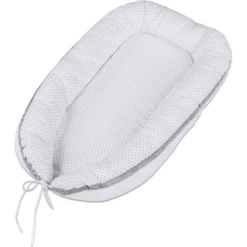Babybay® Babymat Witte Punten Parelgrijs