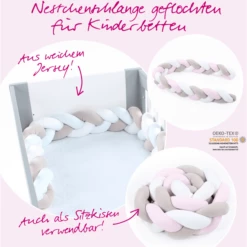 Babybay® Nestelende Slangenvlecht Wit/beige/rosé 200 Cm -NL Beddengoed Verkoopwinkel babybay nestelende slangenvlecht wit beige rose 200 cm a288155 4