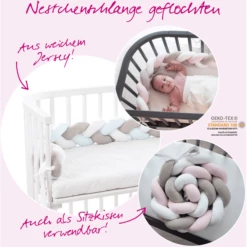 Babybay® Nestje Nestslang Gevlochten Wit / Beige / Roze -NL Beddengoed Verkoopwinkel babybay nestje nestslang gevlochten wit beige roze a288041 4