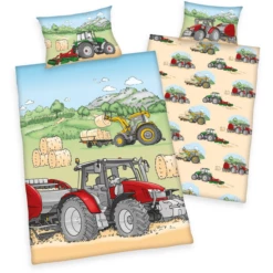 Babybest® Flanellen Beddengoed Tractor 100 X 135 Cm