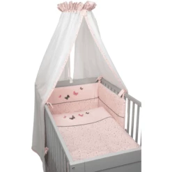 Be Be 's Collectie Mousseline Beddenset 3st 3D Vlinder Roze