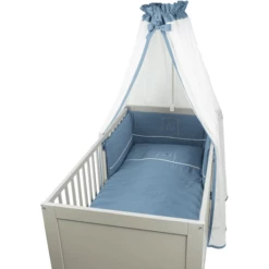 Be Be 's Collection Muslin Beddenset 3-delig Donkerblauw 100 X 135 Cm