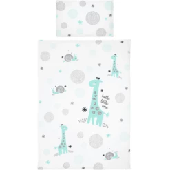 Bebe-beddengoed Jou® Design Hello Little Een Mint 100x135cm