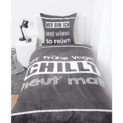 HERDING Beddengoed Spreuken "De Vroege Vogel..." 135 X 200 Cm -NL Beddengoed Verkoopwinkel herding beddengoed spreuken de vroege vogel 135 x 200 cm a360677 3