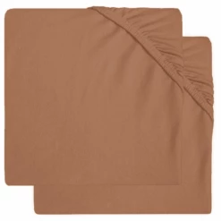 Jollein Jersey Hoeslaken 2-pack Caramel 60x120 Cm