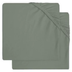 Jollein Jersey Hoeslaken 2-pak As Green 60x120 Cm