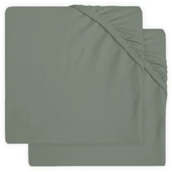 Jollein Jersey Hoeslaken 2-pak As Green 75x95 Cm