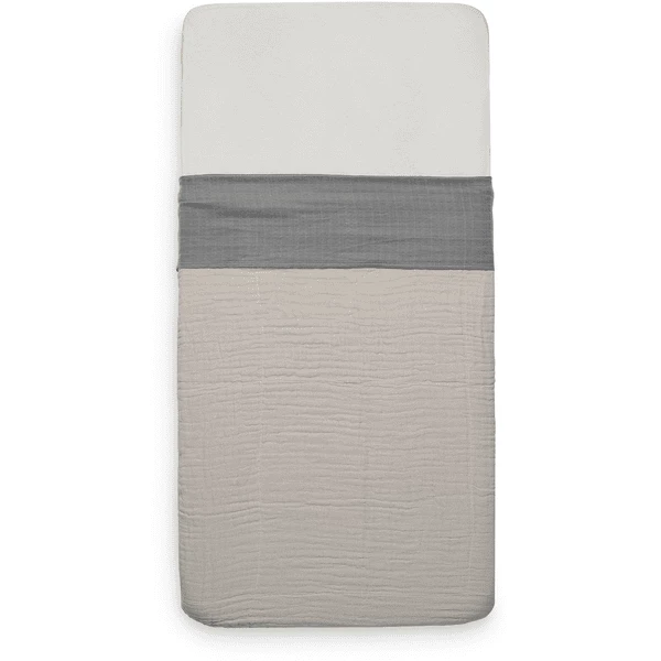 Jollein Wieg Bedlaken 75x100 Cm - Gerimpeld - Storm Grey 3 Jollein Wieg Bedlaken 75x100 Cm - Gerimpeld - Storm Grey