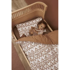 Meyco Beddengoed 100 X 135 Cm Ikat Sand / Uni Toffee -NL Beddengoed Verkoopwinkel meyco beddengoed 100 x 135 cm ikat sand uni toffee a378649 3
