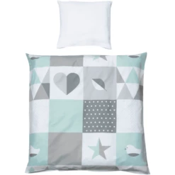 Roba Beddengoed Voor Wieg 2-delig Happy Patch Mint 80 X 80 Cm