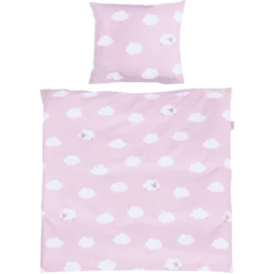 Roba Beddengoed Voor Wieg 2-delig Kleine Wolk Roze 80 X 80 Cm