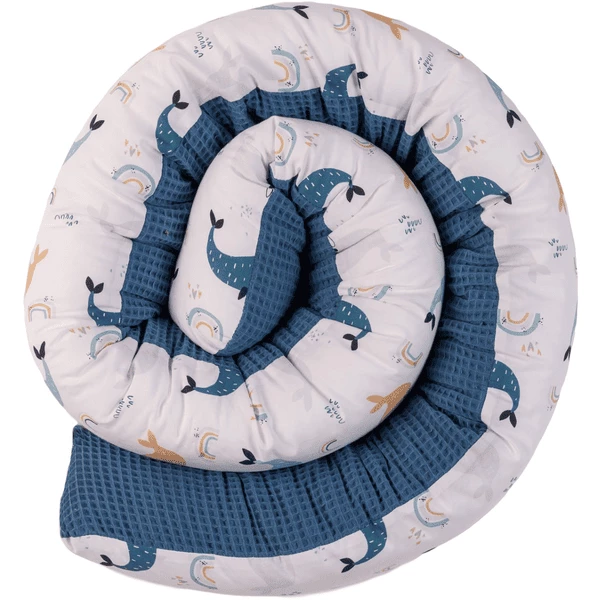 Ullenboom Babybed Slang Wafel Piqué Blauw Walvissen 200 Cm 3 Ullenboom Babybed Slang Wafel Piqué Blauw Walvissen 200 Cm