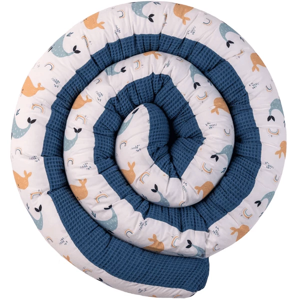 Ullenboom Babybed Slang Wafel Piqué Blauw Walvissen 300 Cm 3 Ullenboom Babybed Slang Wafel Piqué Blauw Walvissen 300 Cm