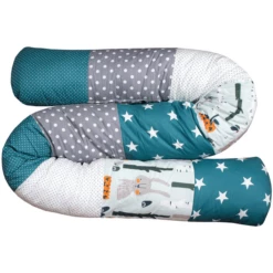 Ullenboom Babybedje Slang Slang Bosdieren Petrol 200 Cm