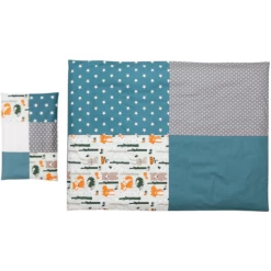 Ullenboom Kinder Beddengoed Bosdieren Petrol 135 X 100 Cm + 40 X 60 Cm -NL Beddengoed Verkoopwinkel ullenboom kinder beddengoed bosdieren petrol 135 x 100 cm 40 x 60 cm a267607 3