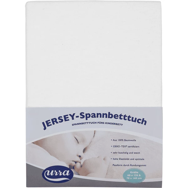 Urra Jersey Hoeslaken 70 X 140 Cm Wit 4 Urra Jersey Hoeslaken 70 X 140 Cm Wit - Afbeelding 2